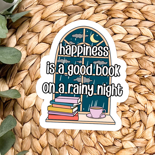 Happiness is a Good Book Sticker
