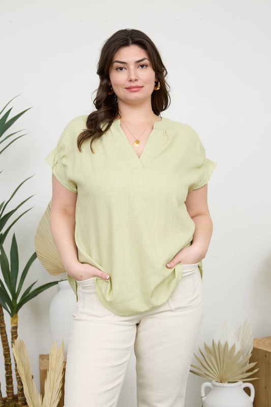 Honeydrop Linen Blouse
