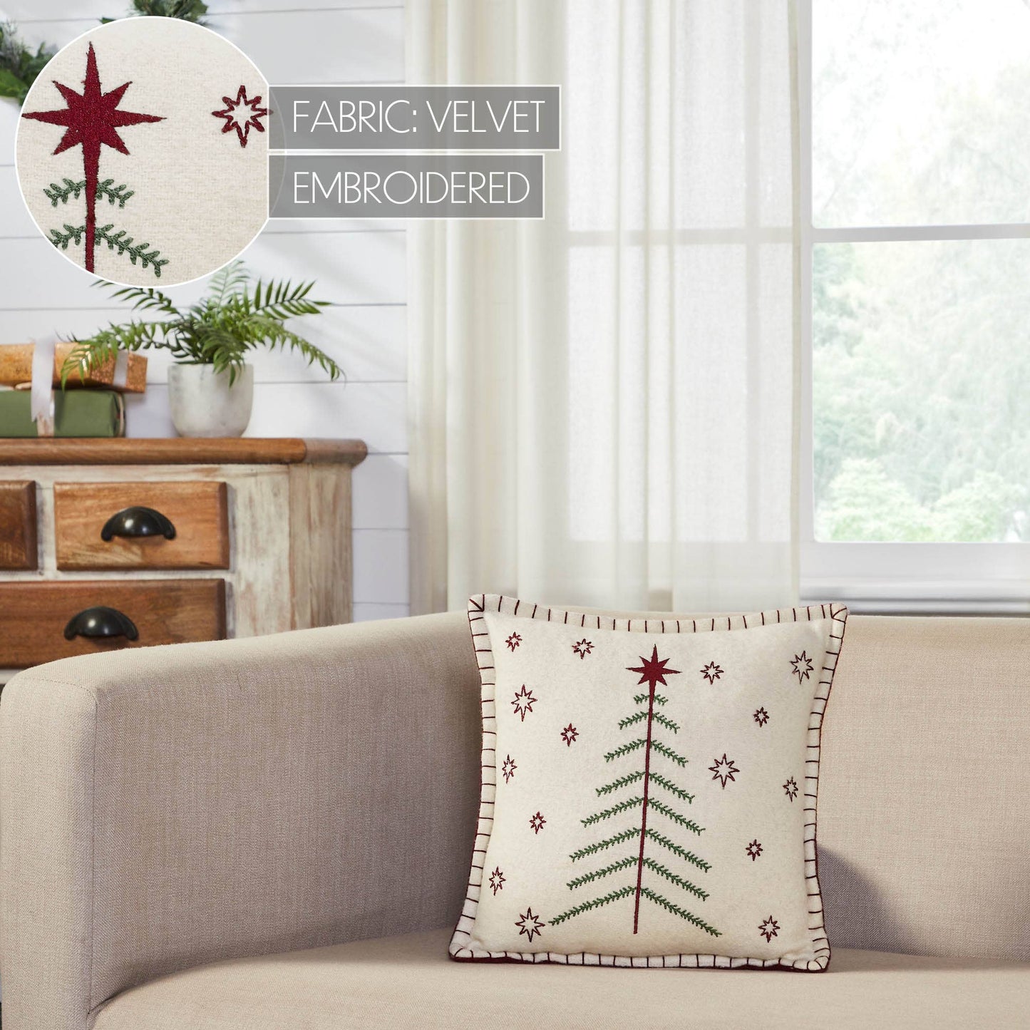 Star of Wonder Primitive Tree Pillow