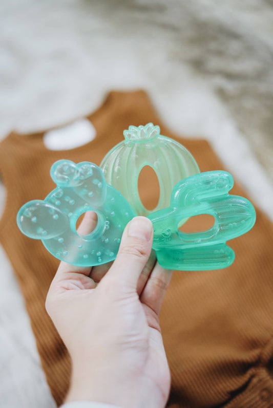 Cutie Coolersâ„¢ Water Filled Teethers (3-pack): Cactus