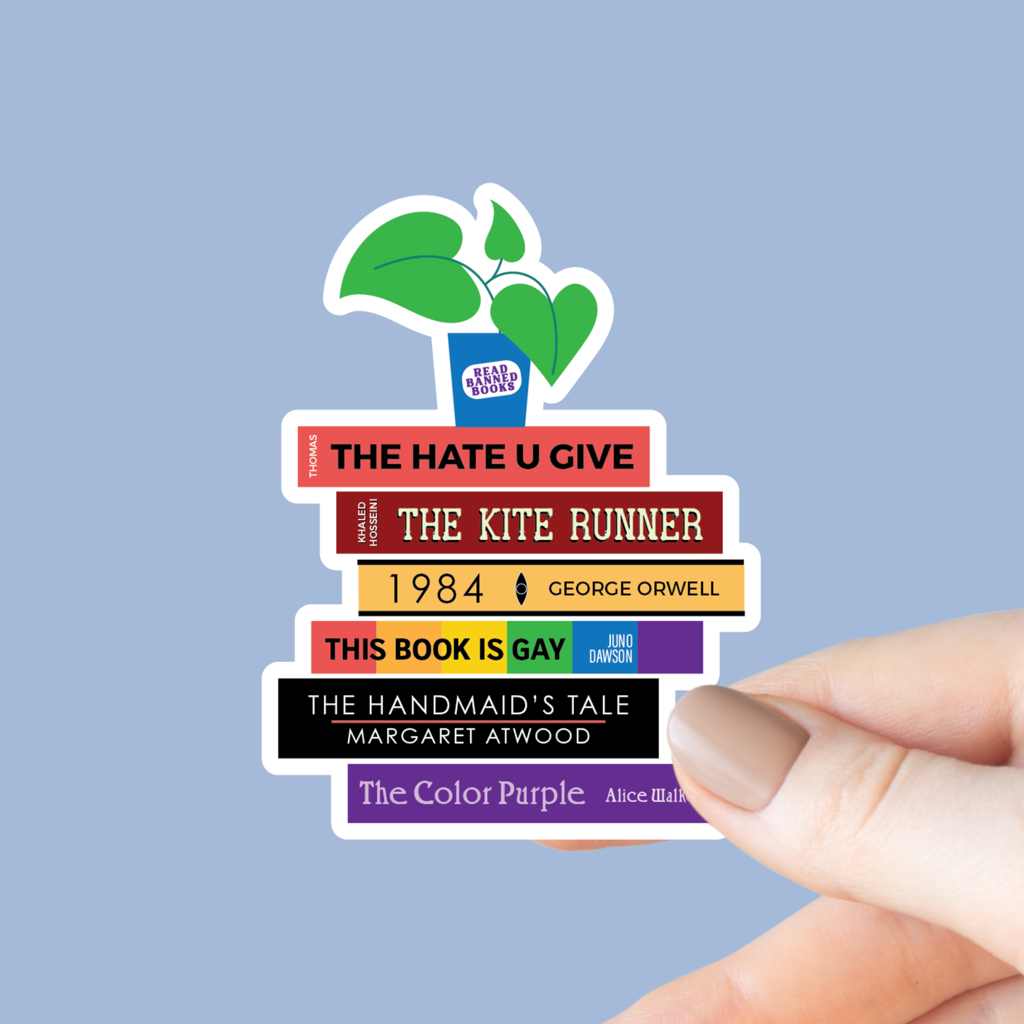 Banned Books Book Stack Sticker