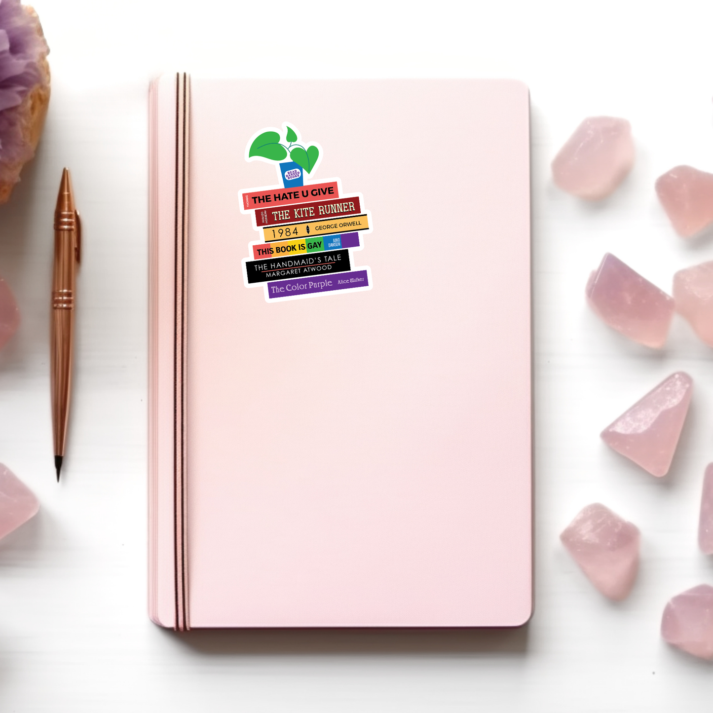 Banned Books Book Stack Sticker