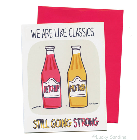 We Are Like Classics, Ketchup & Mustard Friend Love Card: Red