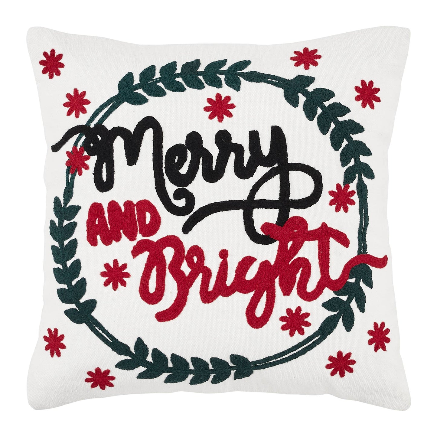 Black Plaid Merry & Bright Pillow