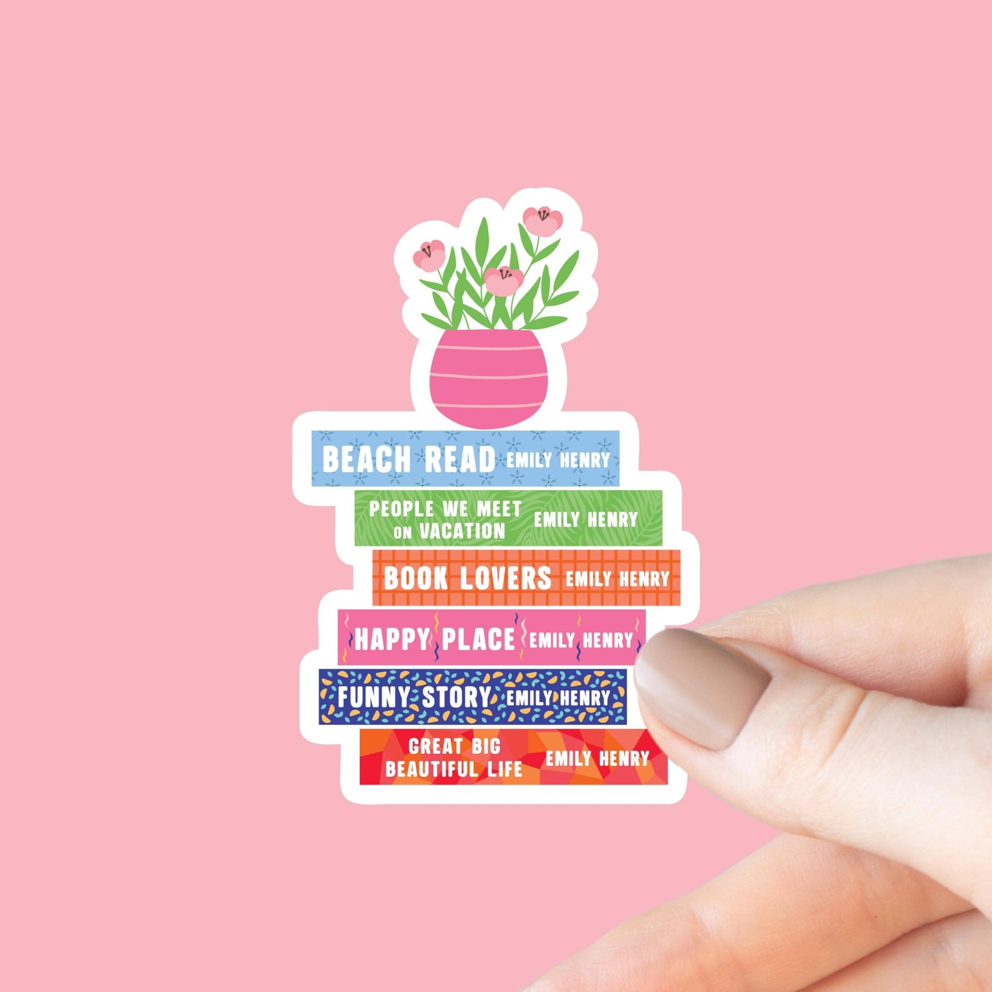 Emily Henry Book Stack Sticker