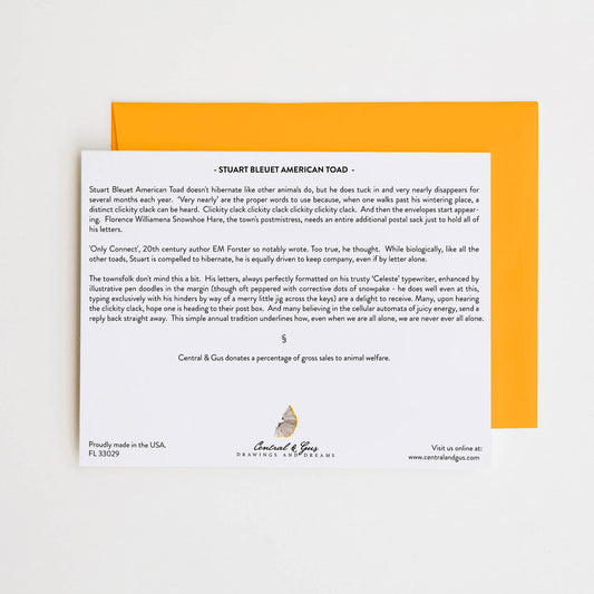 Stuart Bleuet American Toad Note Card