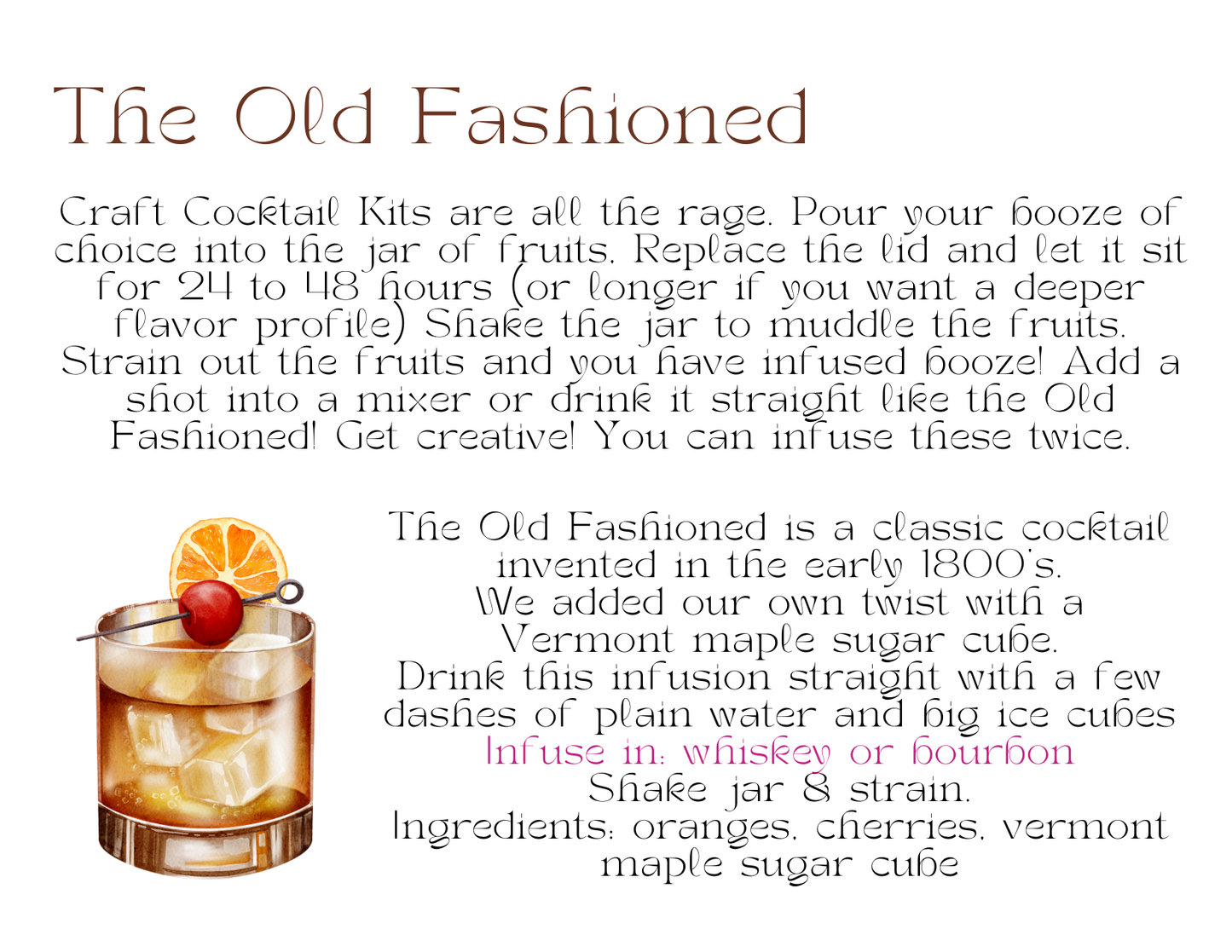 Craft Cocktail Infusion Kits: Old Fashioned