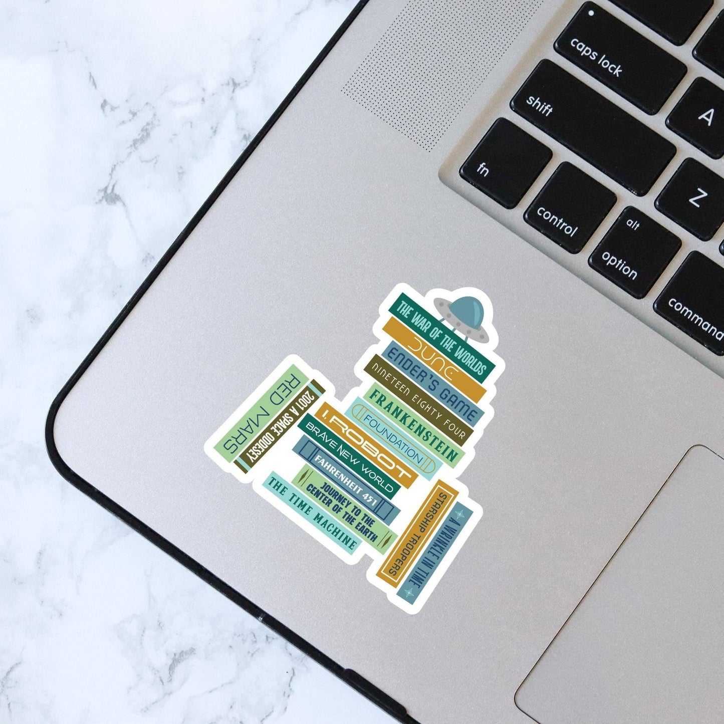 Classic Sci-Fi Book Stack Sticker