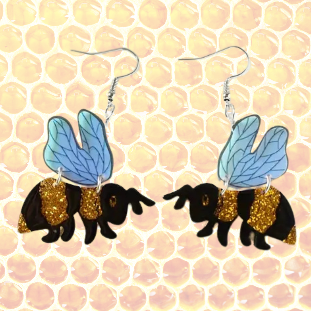 Glittery Bee Earrings