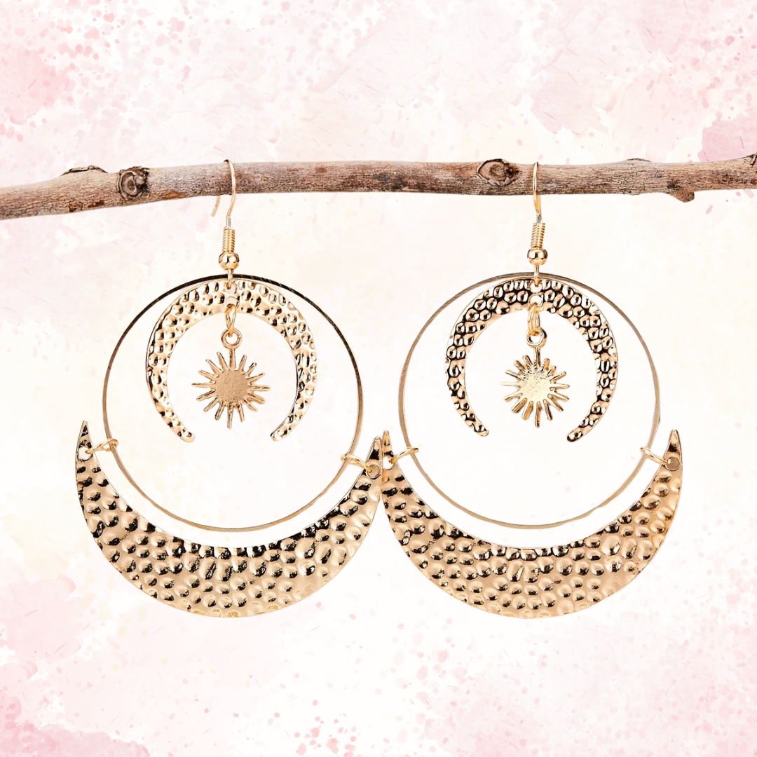 Golden Boho Night Earrings