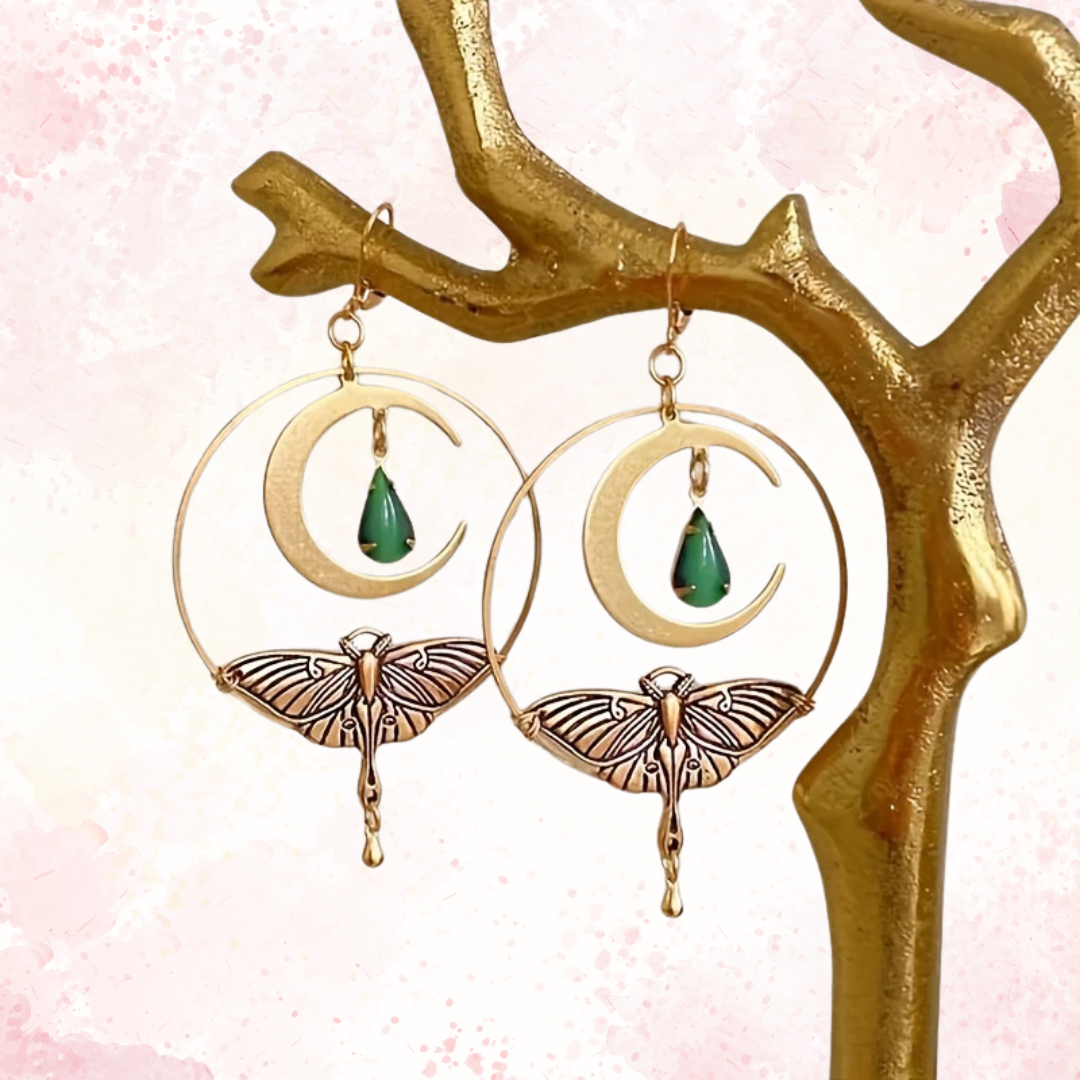 Hollow Tree Moth Earrings