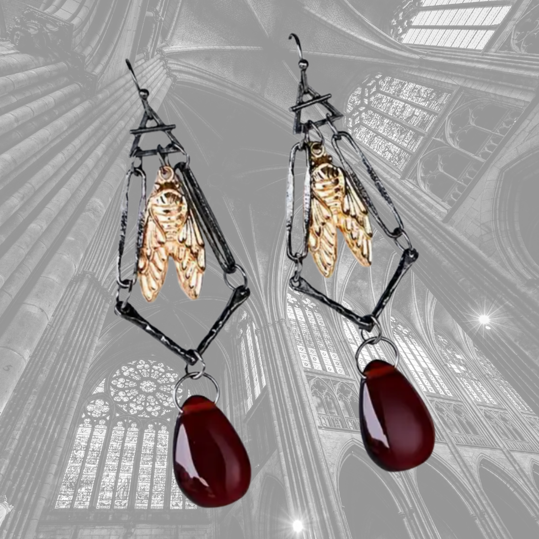 Gothic Cicada Earrings