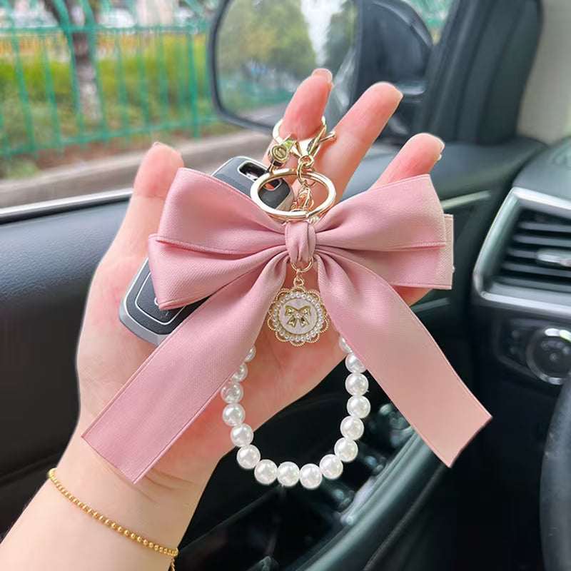 Bows and Pearls Bag Charm