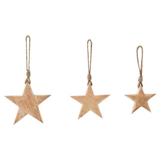 Wooden Star Natural Decorative Ornaments