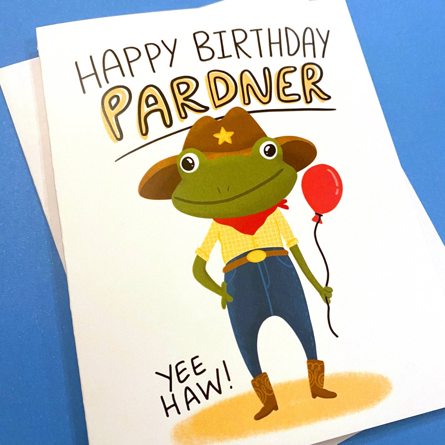 Cowboy Frog Birthday Card