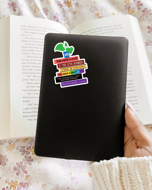 Banned Books Book Stack Sticker