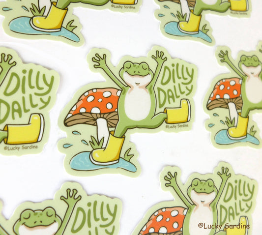 Frog & Mushroom, Dilly Dally Sticker