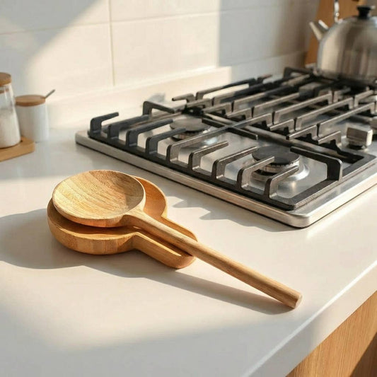 Bamboo Kitchen Serving Spoon and Rest