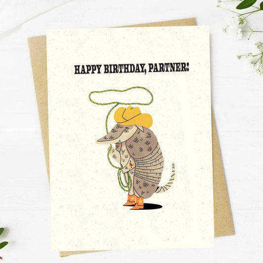 Happy Birthday, Partner Armadillo Birthday Card