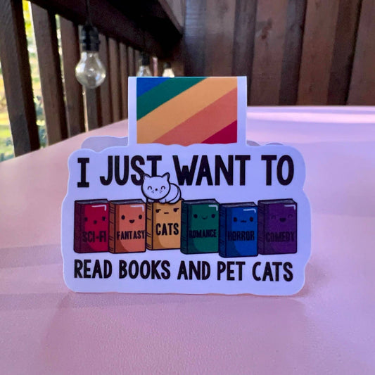 Read Books and Pet Cats Magnetic Bookmark
