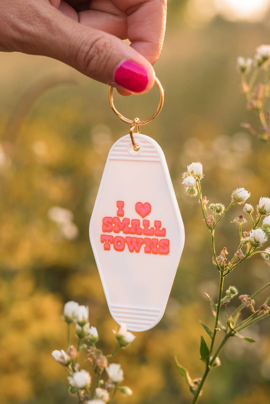 I Heart Small Towns Motel Keychain