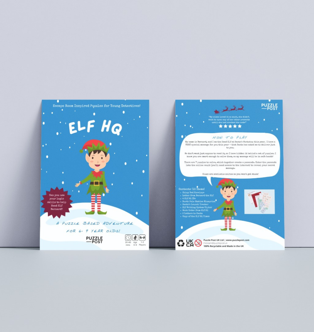Christmas Children’s Escape Room Game - Elf HQ (Age 6-9)