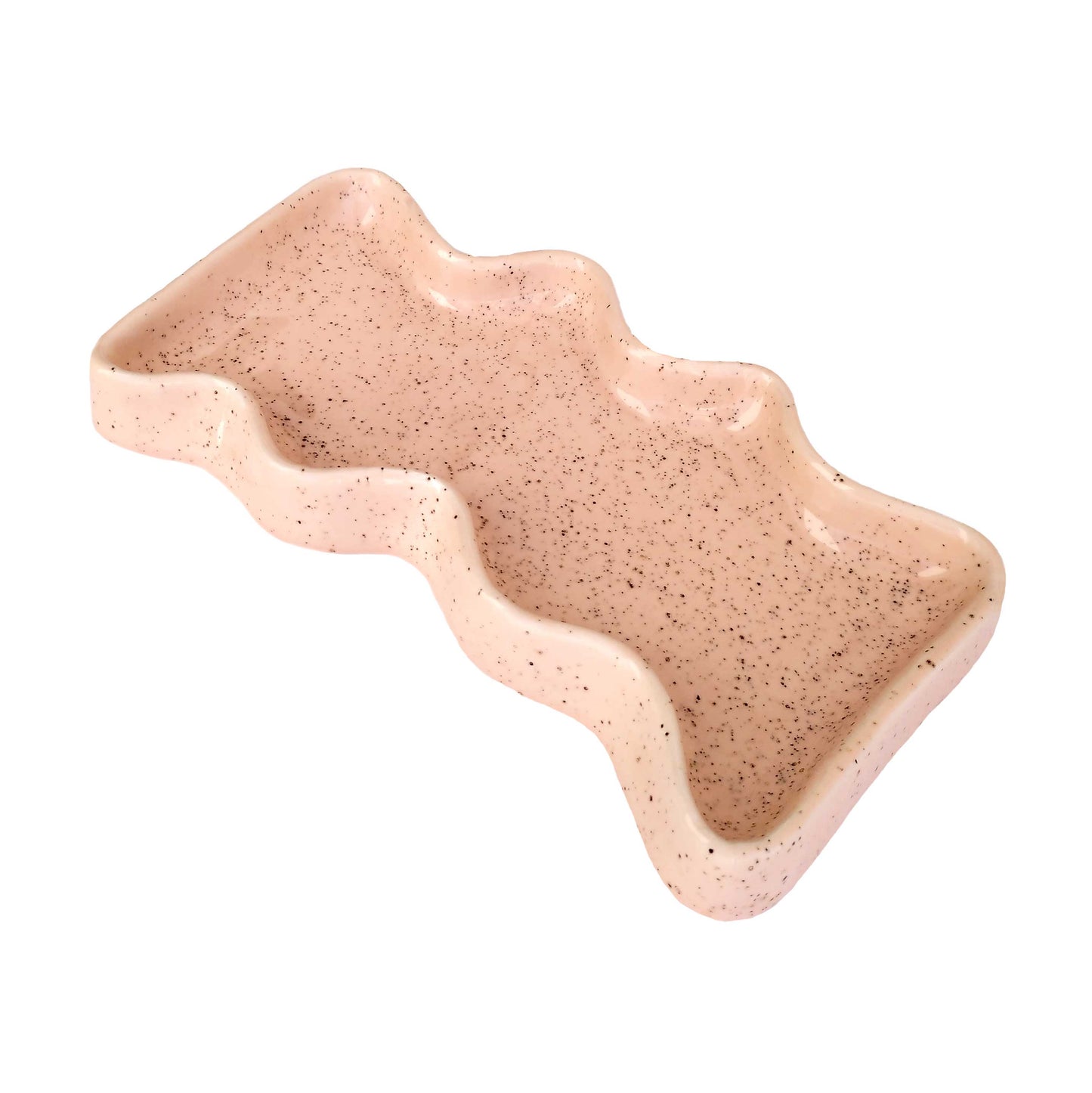 Ceramic Wave Tray - Rectangle Peach