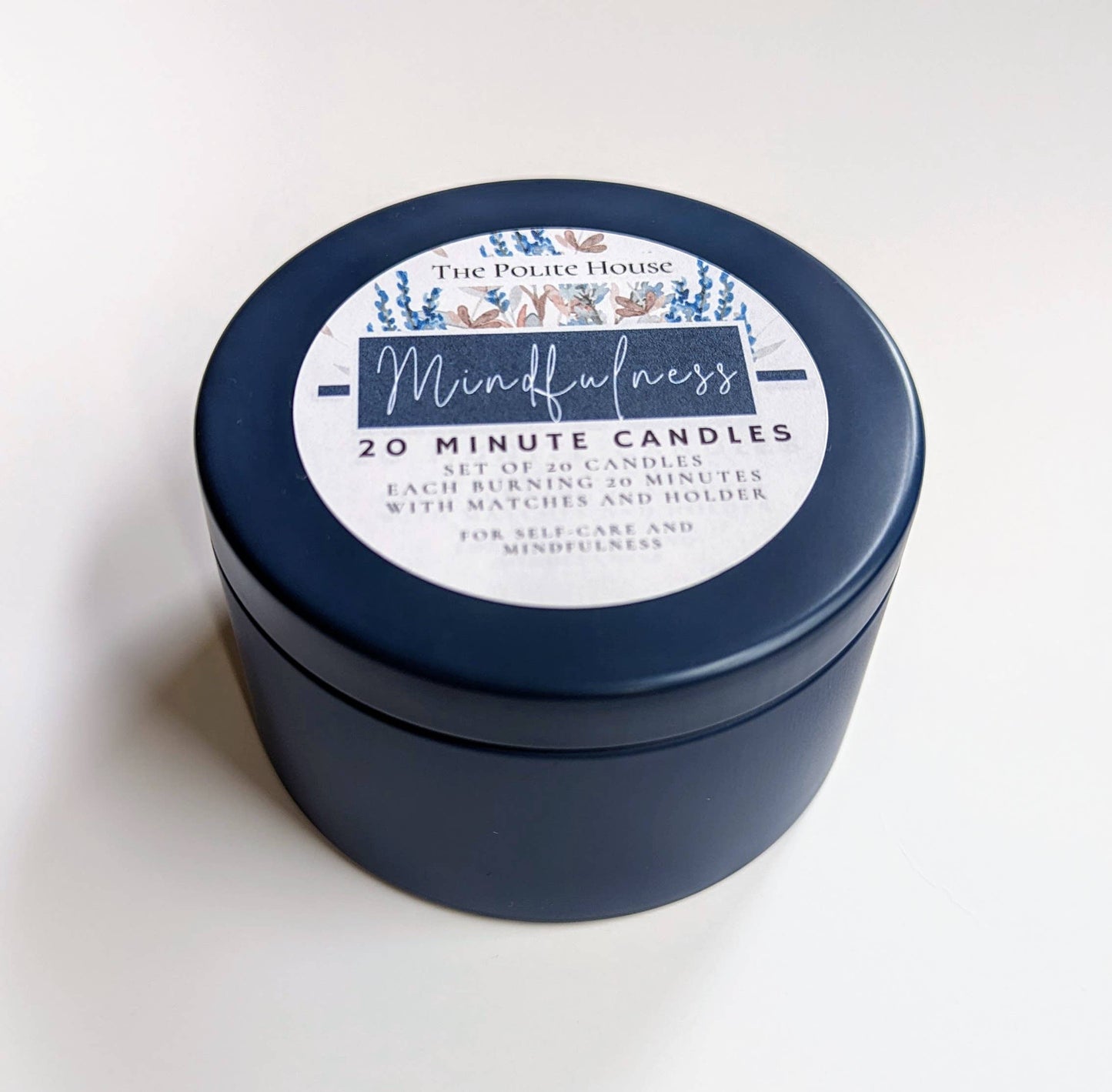Mindfulness 20 Minute Candles - Set of 20 Candles in Tin