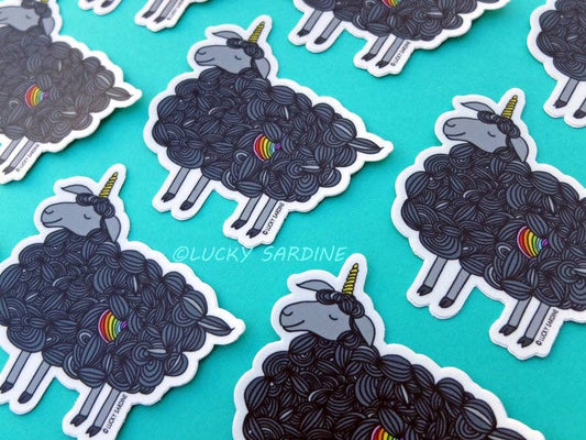 Black Sheep Unicorn Vinyl Sticker