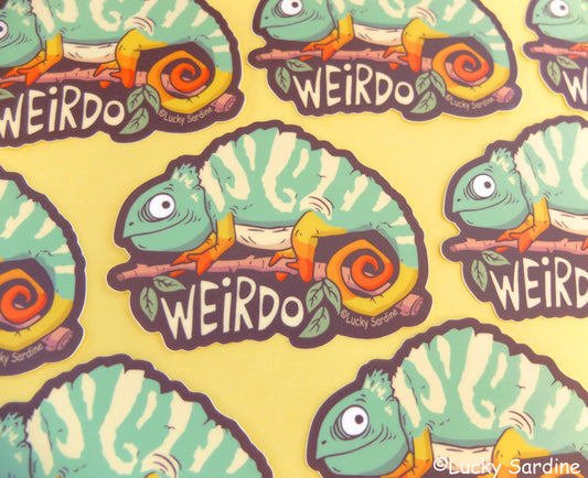 Chameleon Lizard, Weirdo Rainbow Vinyl Sticker