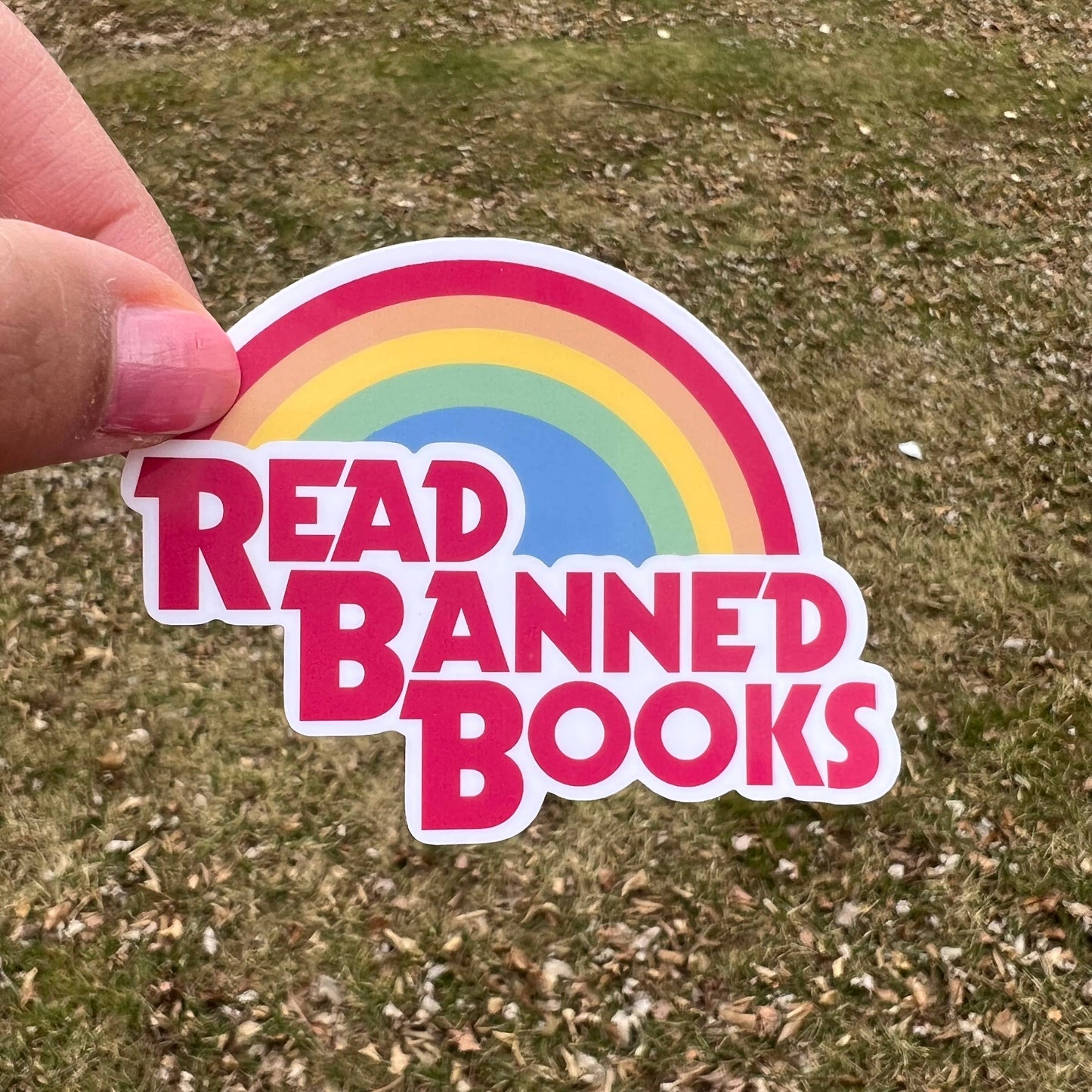 Read Banned Books Rainbow Sticker