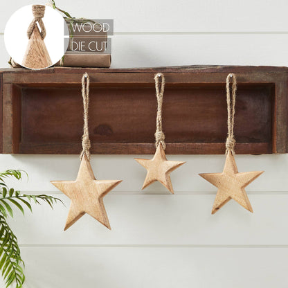 Wooden Star Natural Decorative Ornaments