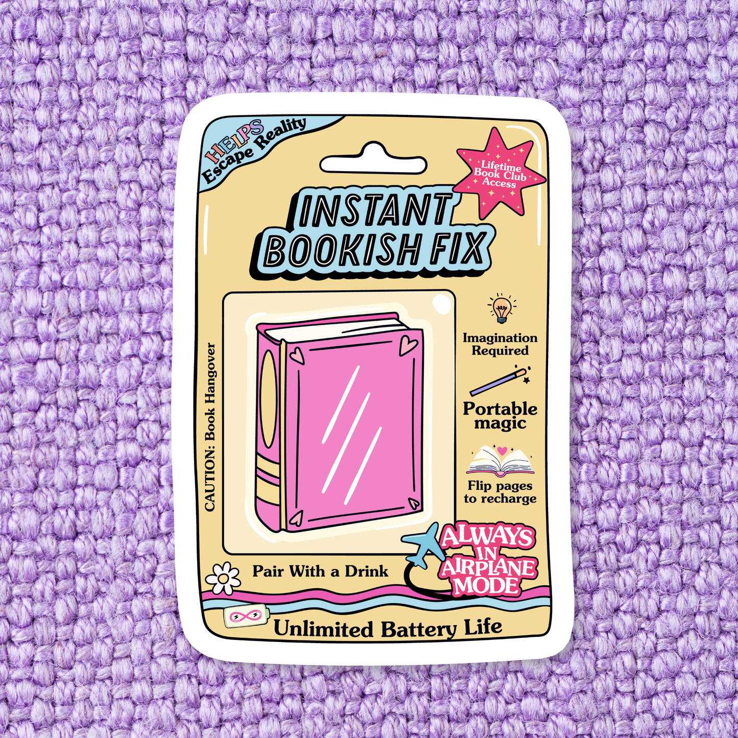 Instant Bookish Fix Vinyl Sticker