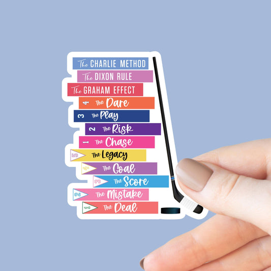 Hockey Romance Book Stack Sticker