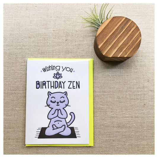 Cute Zen Cat Yogi Card