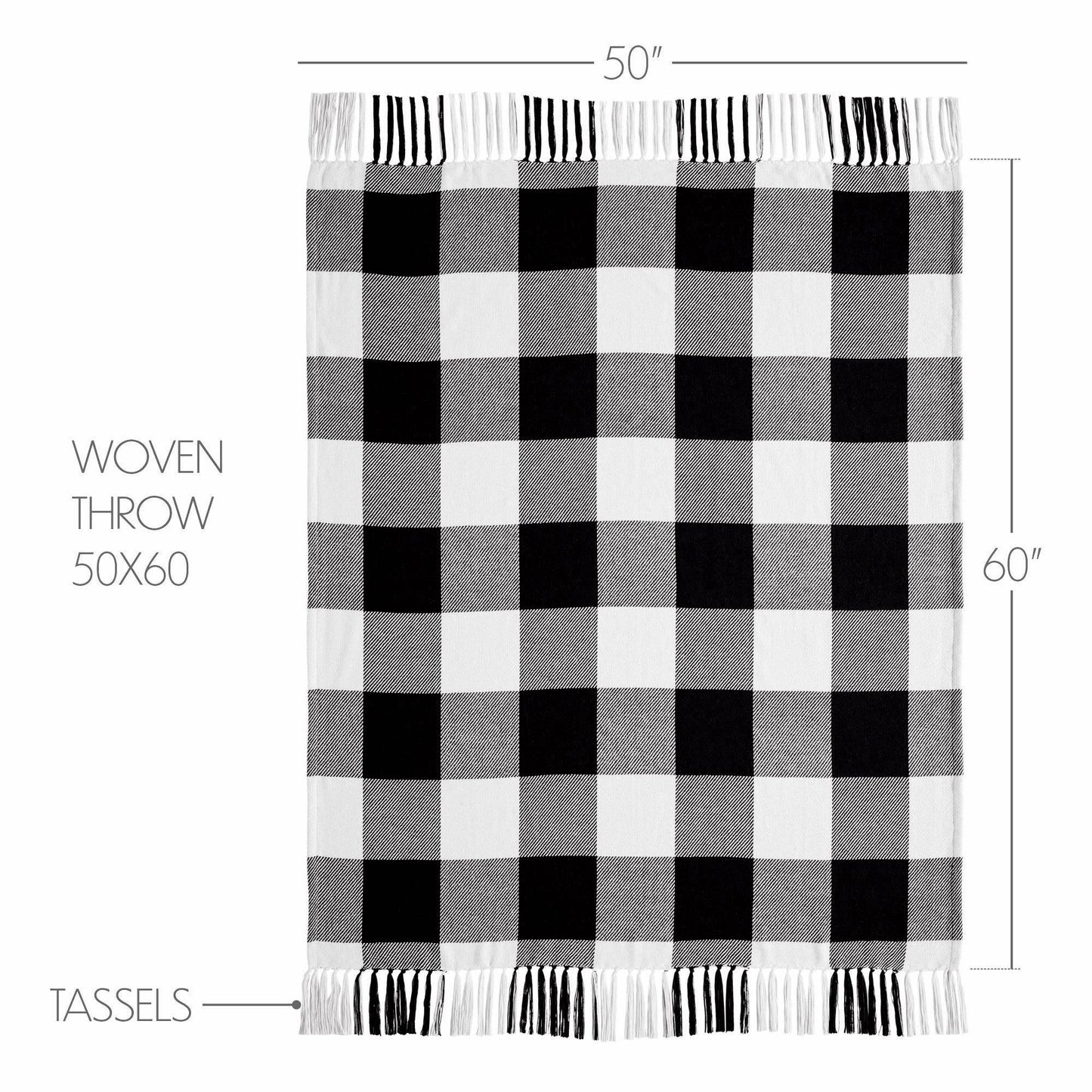 Annie Buffalo Check Black Woven Throw