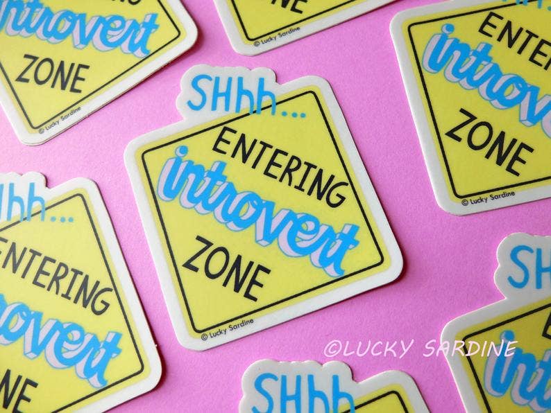 Funny Introvert Caution Sign Comfort Zone Vinyl Sticker