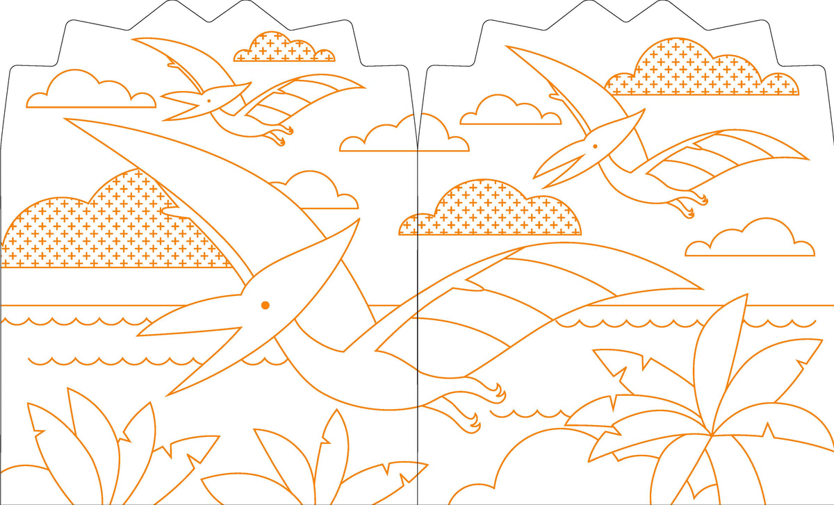 Coloring Book With Stickers: Dinosaurs