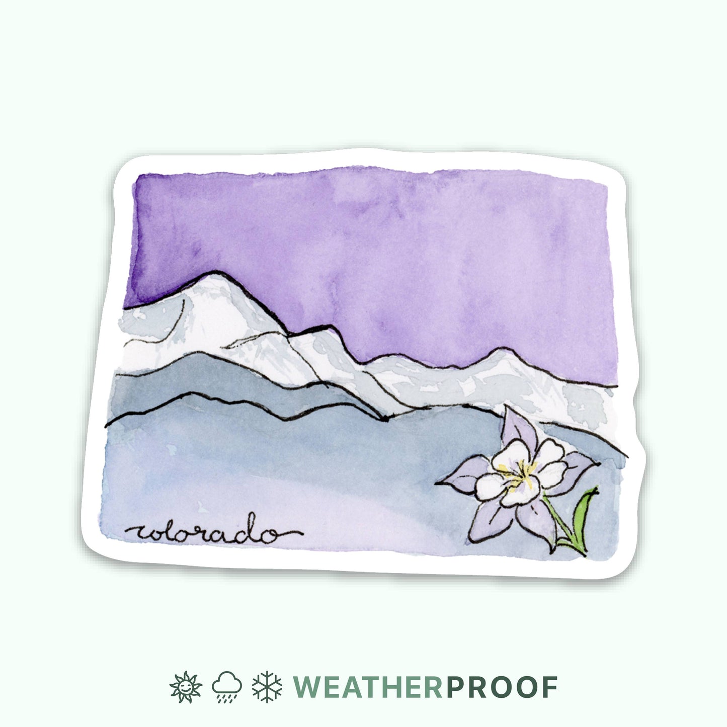 Colorado Stickers | CO State Watercolor