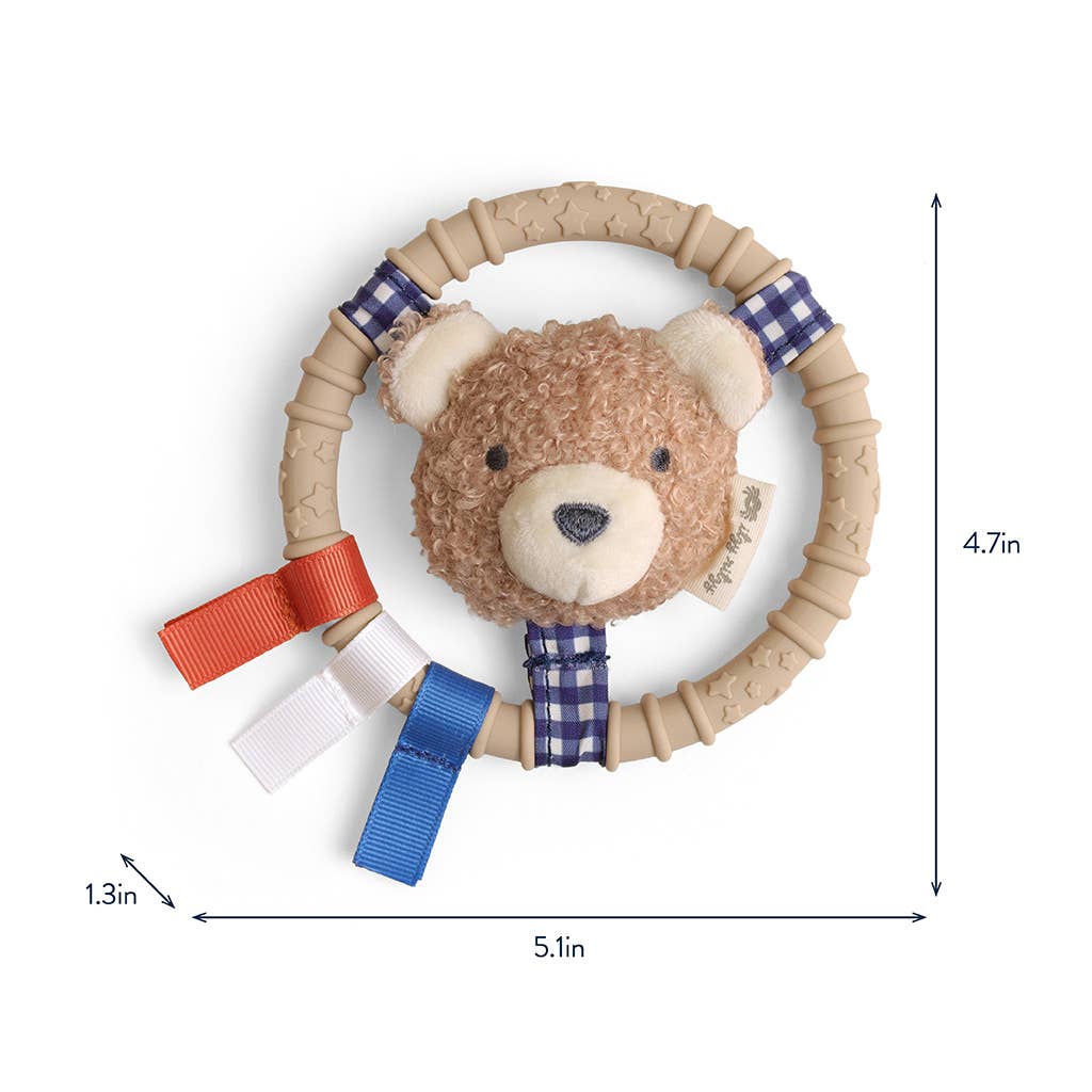 Itzy Ring Pal™ - Teething Ring Taupe Bear