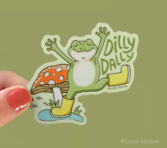 Frog & Mushroom, Dilly Dally Sticker