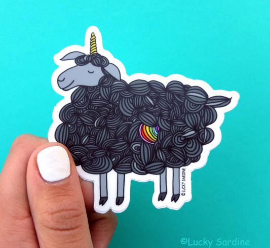 Black Sheep Unicorn Vinyl Sticker