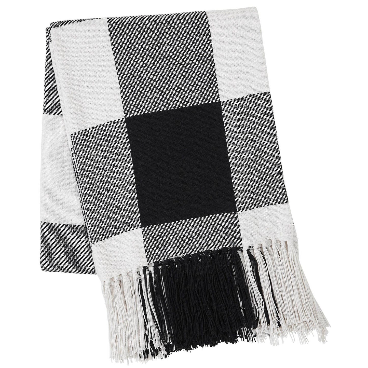 Annie Buffalo Check Black Woven Throw