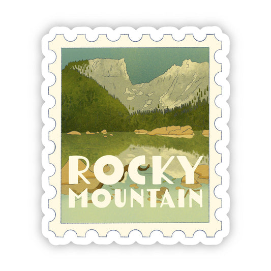 Rocky Mountains Park Stamp Sticker