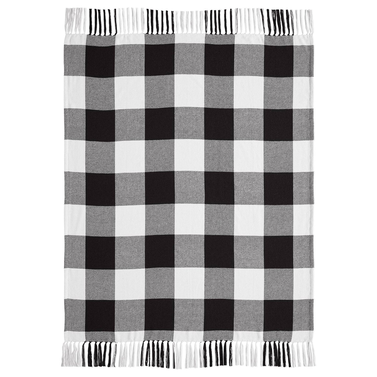 Annie Buffalo Check Black Woven Throw