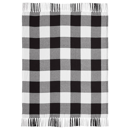 Annie Buffalo Check Black Woven Throw