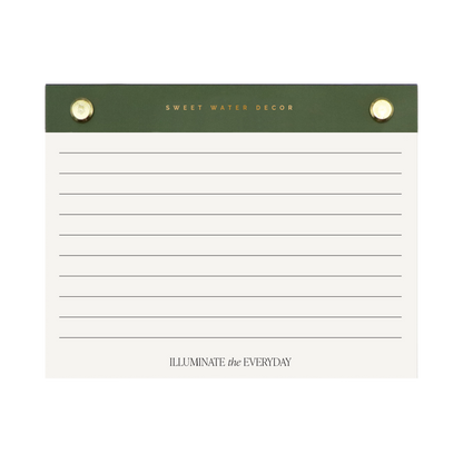 Small Green Gold Rivet Basic Notepad - Stationery