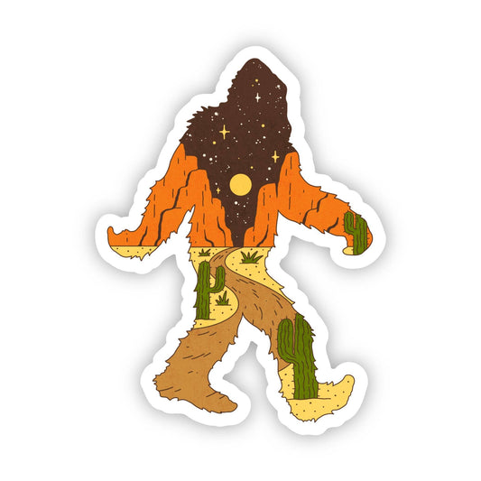 Bigfoot Western Moon Sticker