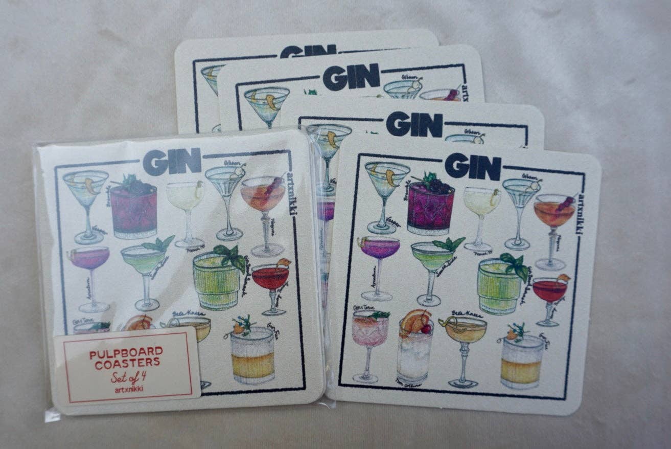 Classic Gin Cocktail Coaster Set of 4