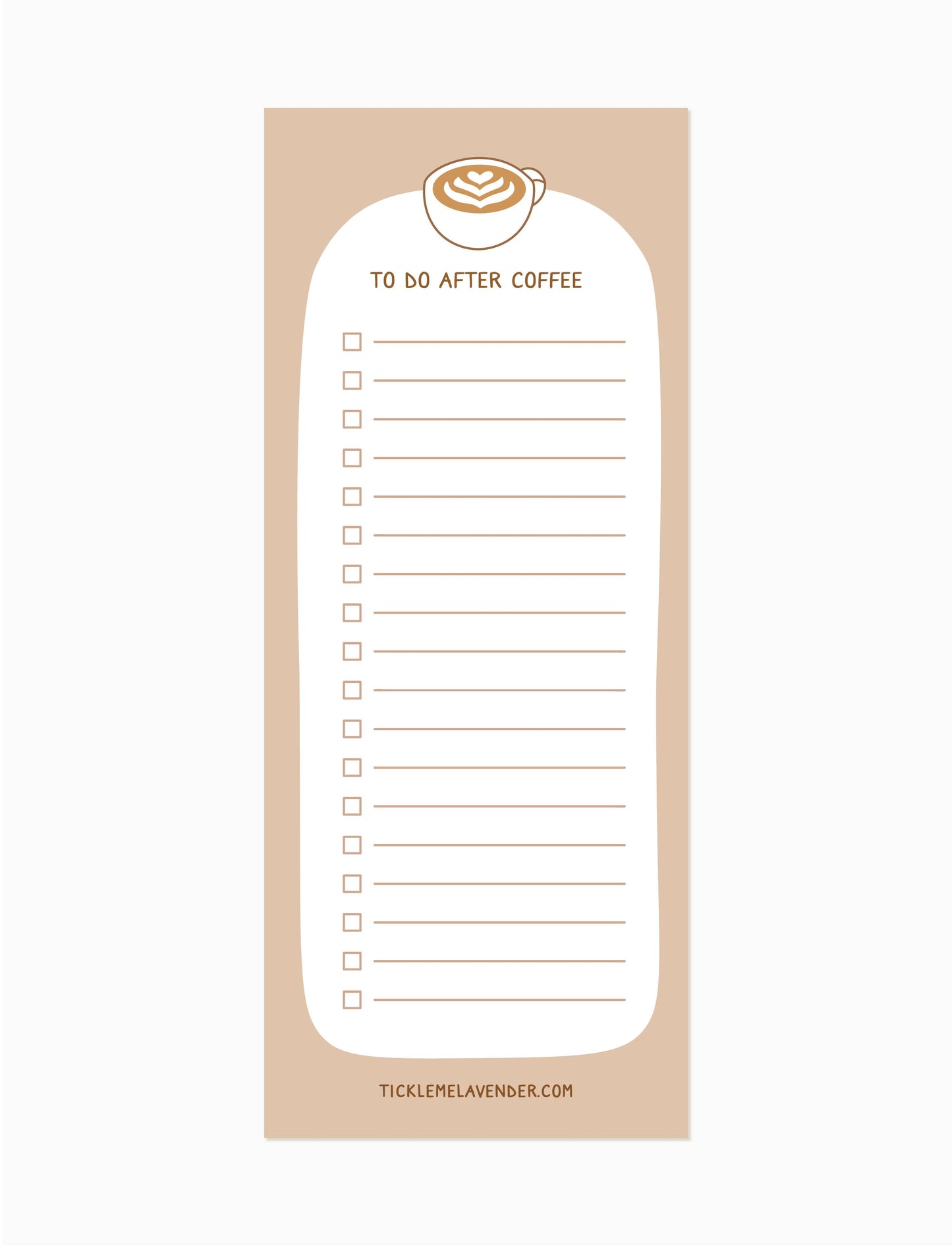 To Do After Coffee (Latte) Notepad: No magnet